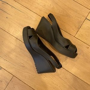 Croc wedge sandals, size 7